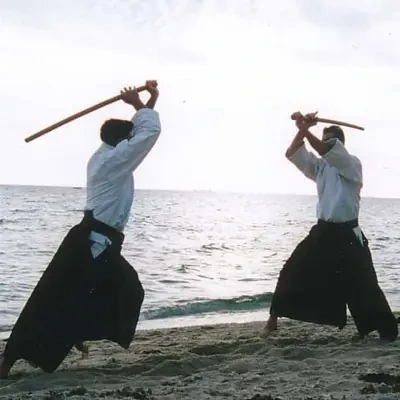 Mr. Jules Aib demonstrating bokken (wooden sword) training