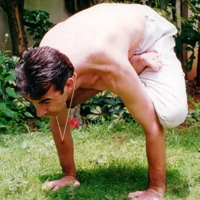 Mr. Jules Aib in a yoga pose